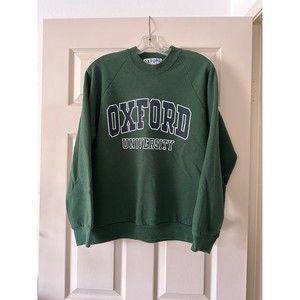 Vintage Oxford University Crewneck Sweatshirt Green Size M British Made